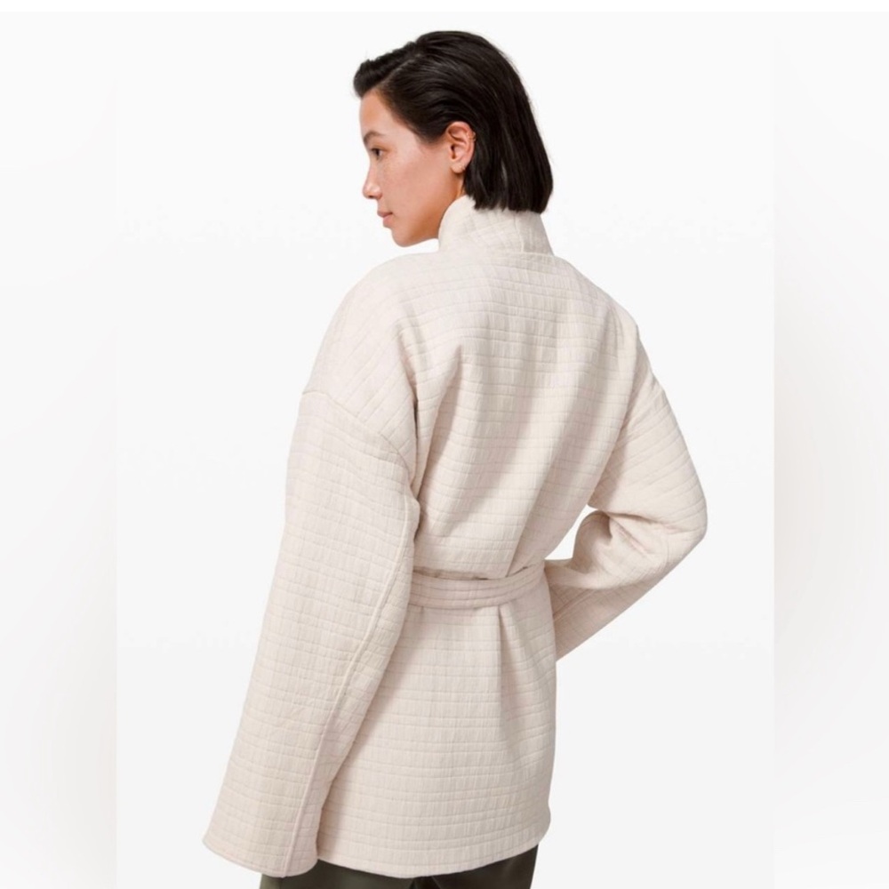 lululemon athletica Quilted Belted Jacket in Light Cream